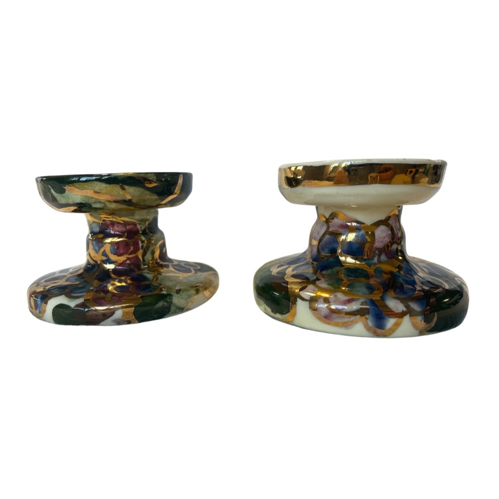 Vintage Colorful Candlestick Holders